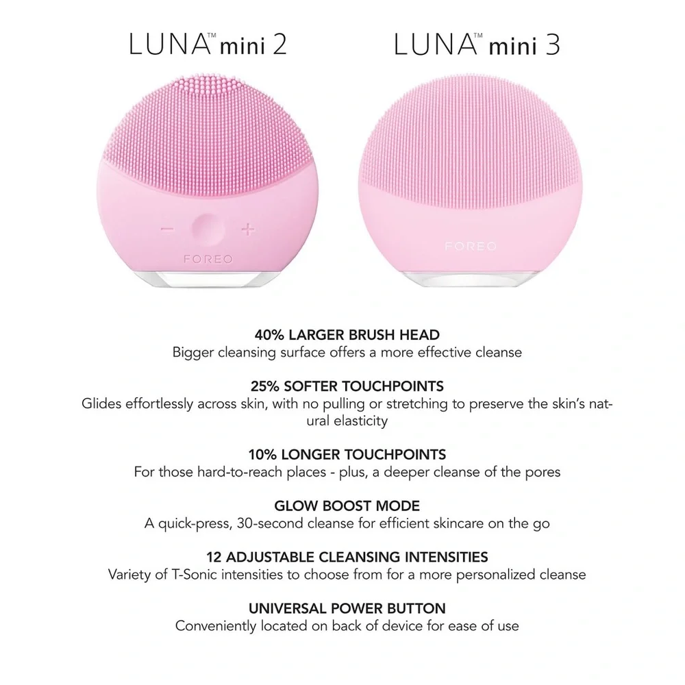 FOREO - LUNA Mini 3 in Pearl Pink - NIB |Travel-Friendly Facial Cleansing Device